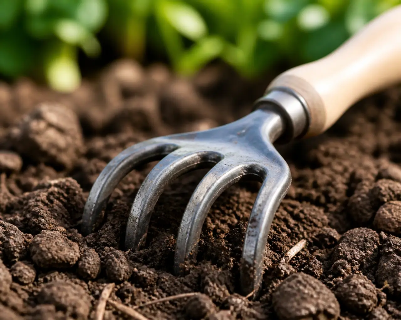 Croc pour jardinage : casser les mottes, aérer et nettoyer le sol