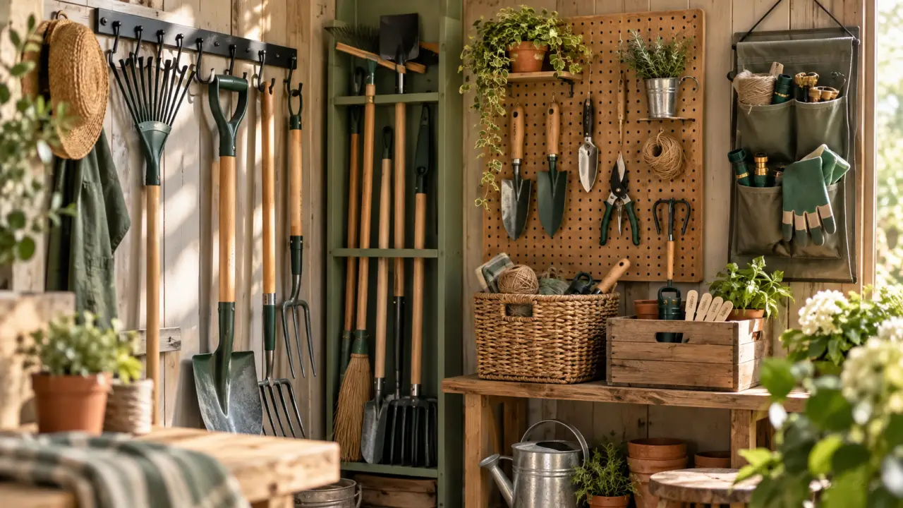 Rangement des outils de jardinage : 5 solutions pour libérer le sol et tout retrouver