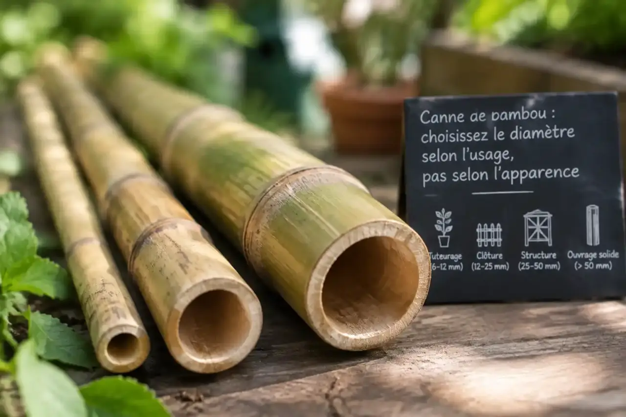 Canne de bambou : choisissez le diamètre selon l’usage, pas selon l’apparence