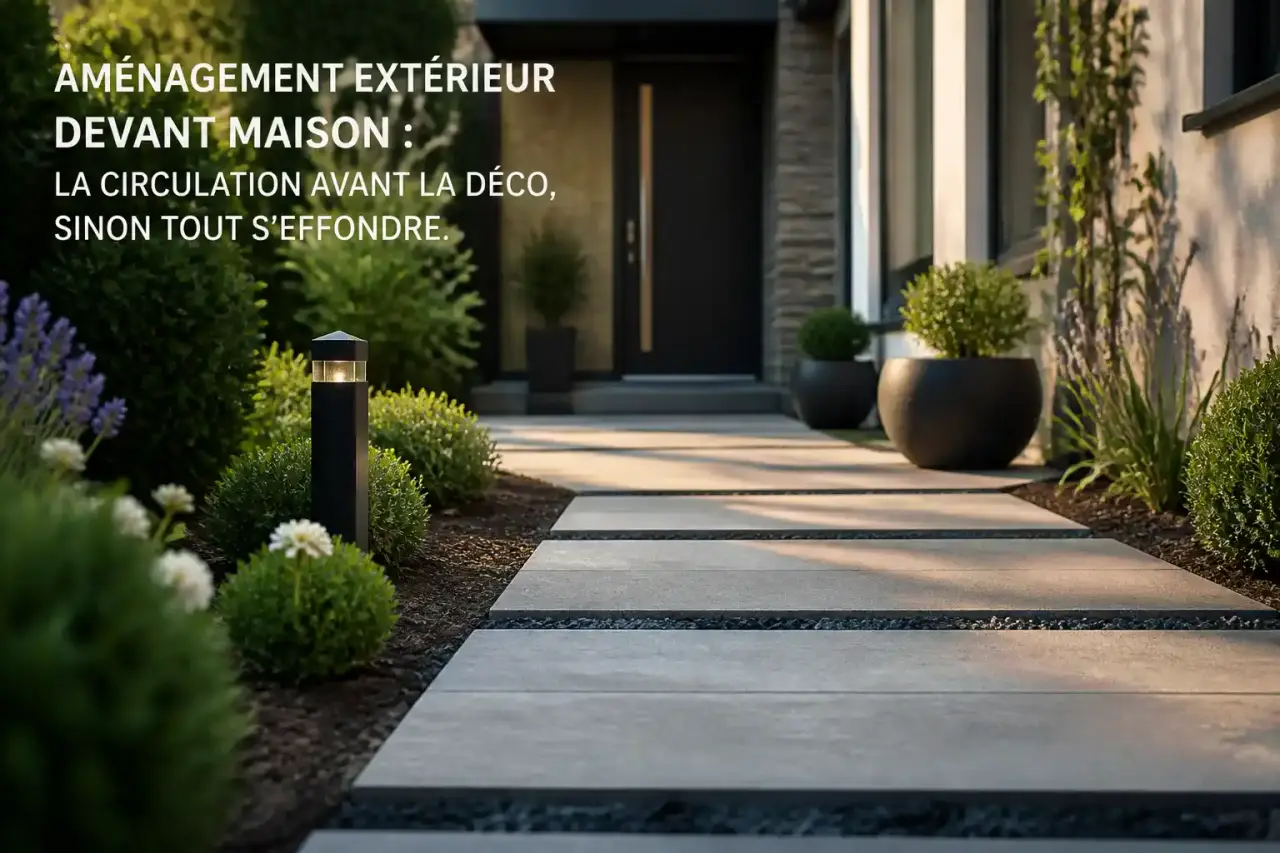 Aménagement extérieur devant maison : la circulation avant la déco, sinon tout s'effondre