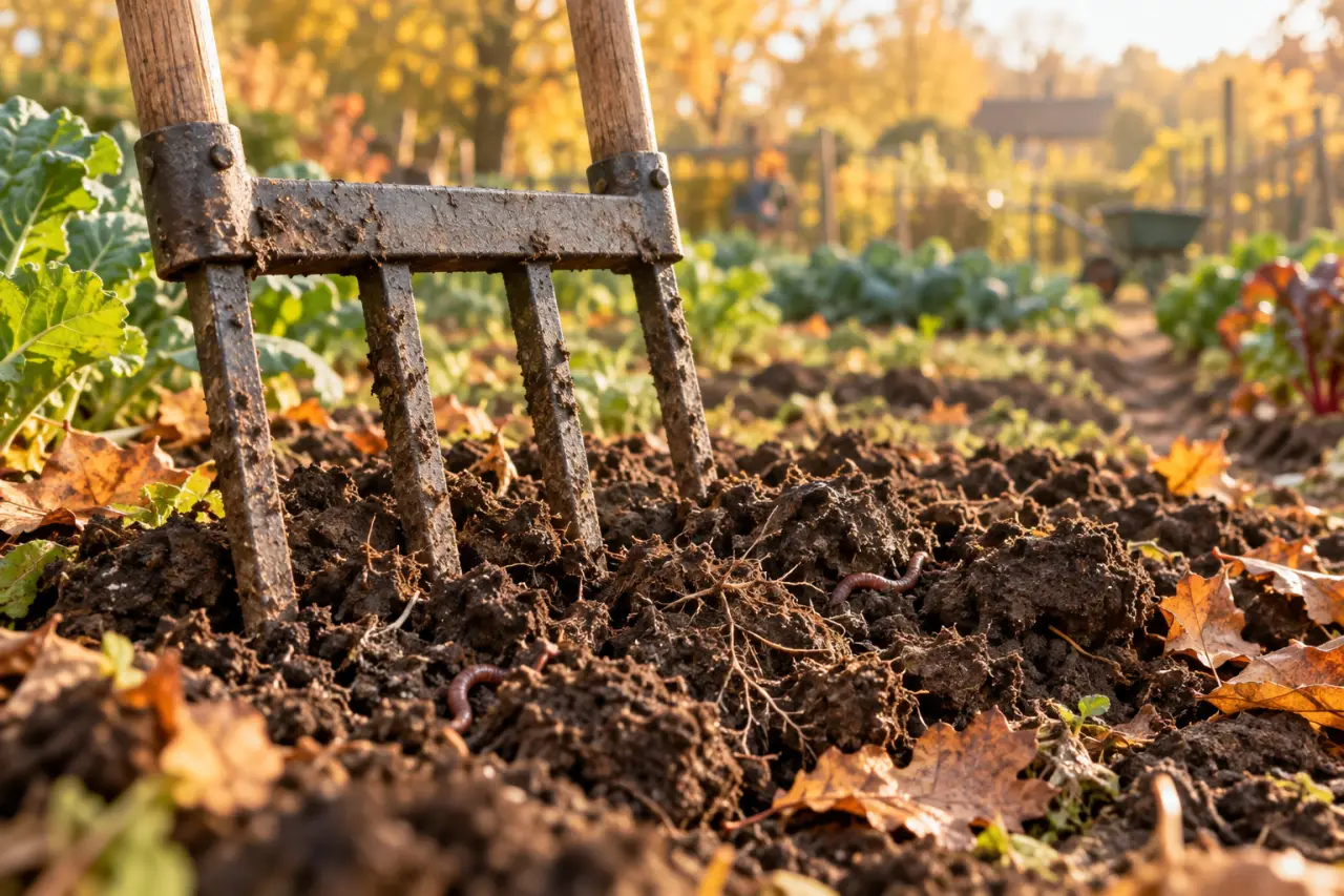 Quand retourner la terre du potager : automne, sol ressuyé ou grelinette ?