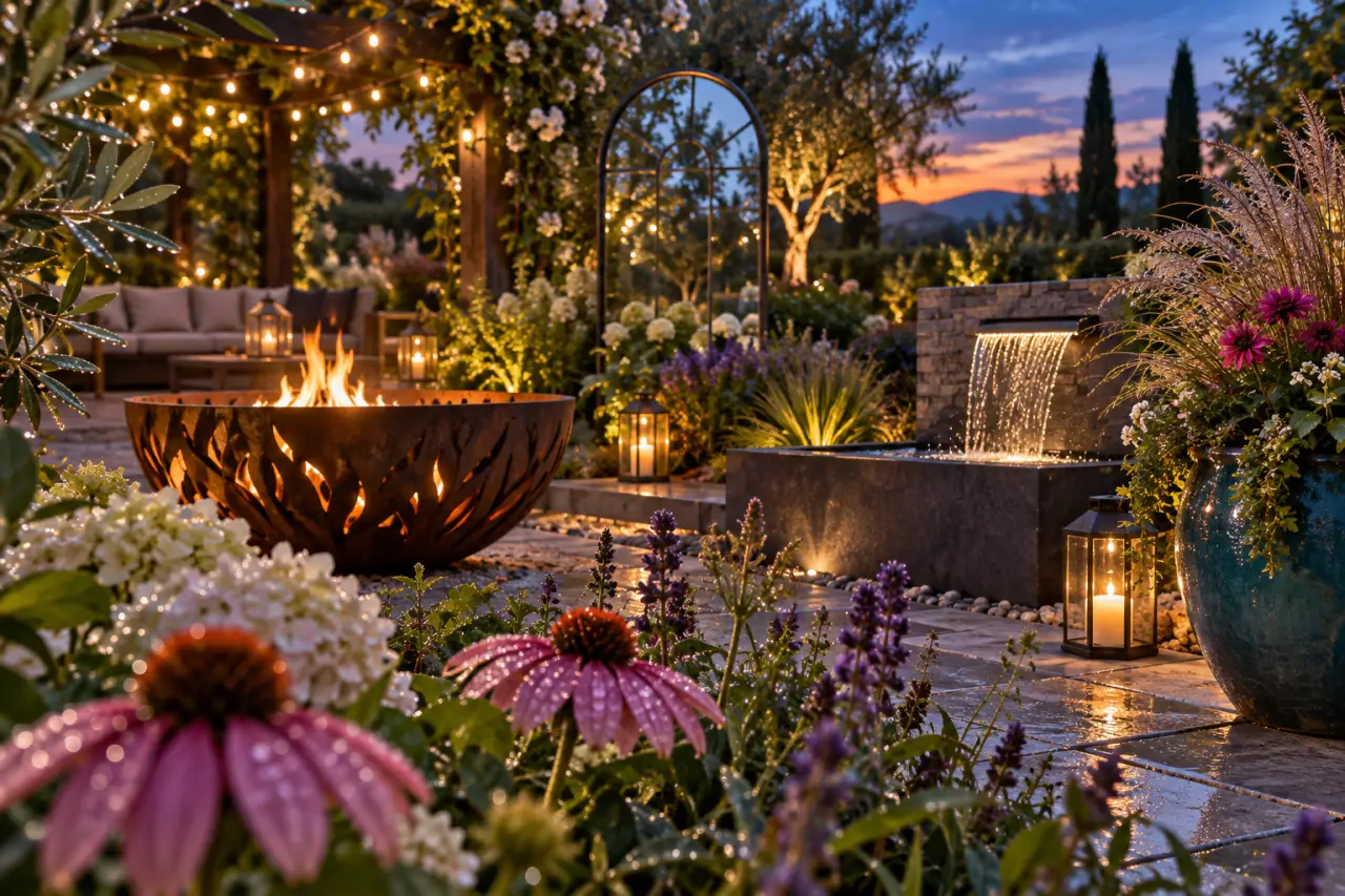 Décoration de jardin originale : 4 points focaux pour un extérieur vivant, de jour comme de nuit