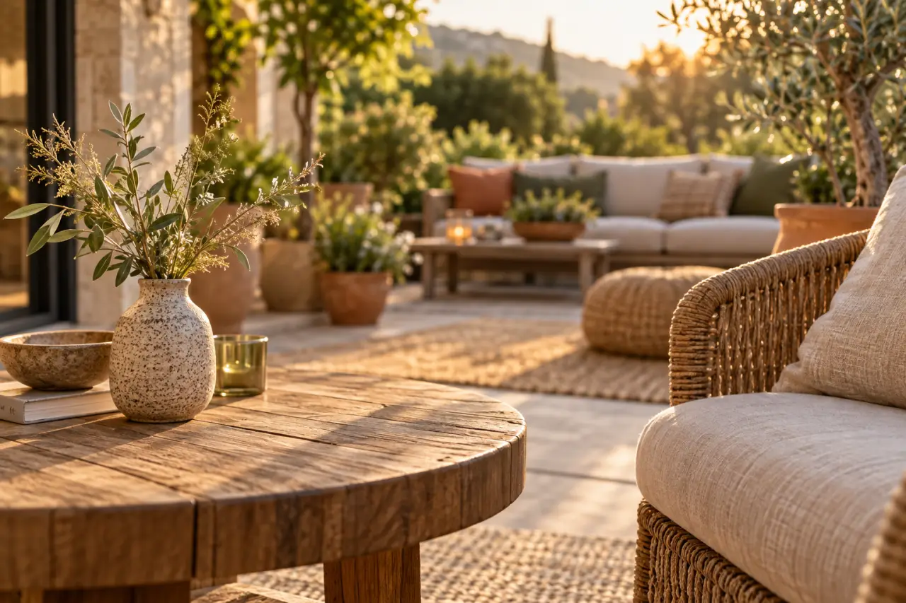Un patio extérieur devient une vraie pièce de vie avec les bons choix d’aménagement